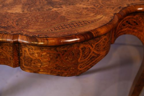 A SUPERB FRENCH MARQUETRY CENTRE TABLE BURR WALNUT SUPERBLY INLAID - ADDITIONAL PHOTO 16