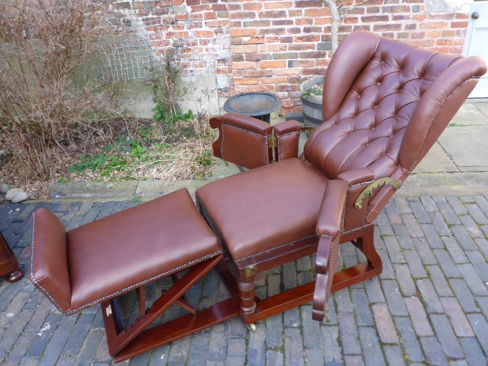 Rare Patent Reclining Armchair Manchester Maker