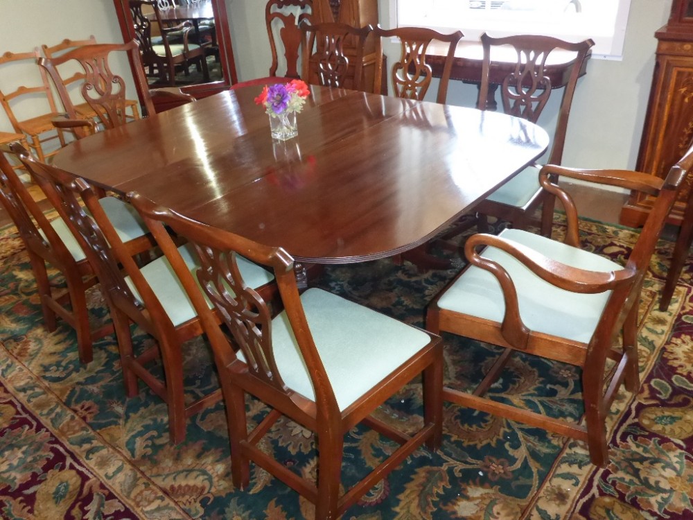 Georgian Oak Dining Chairs 6 Single 2 Carvers