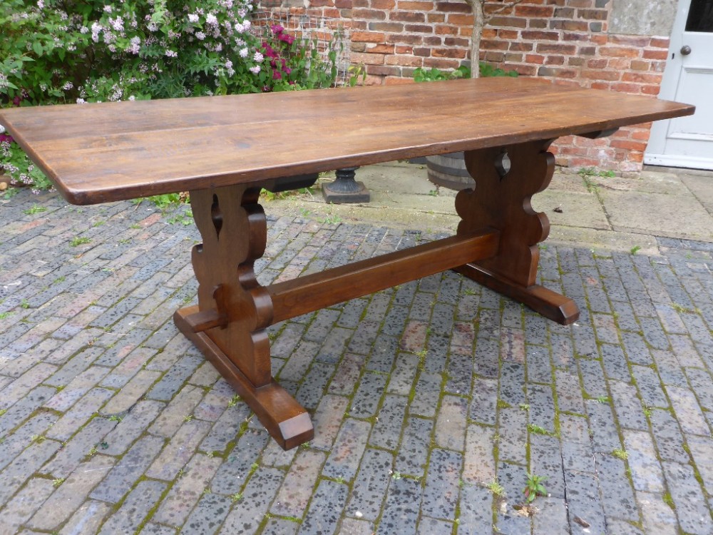 Victorian Oak Farmhouse Table to seat 8