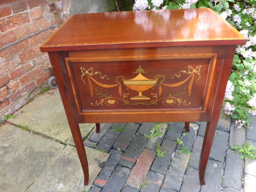 Marquetry inlaid Ladies sewing Cabinet