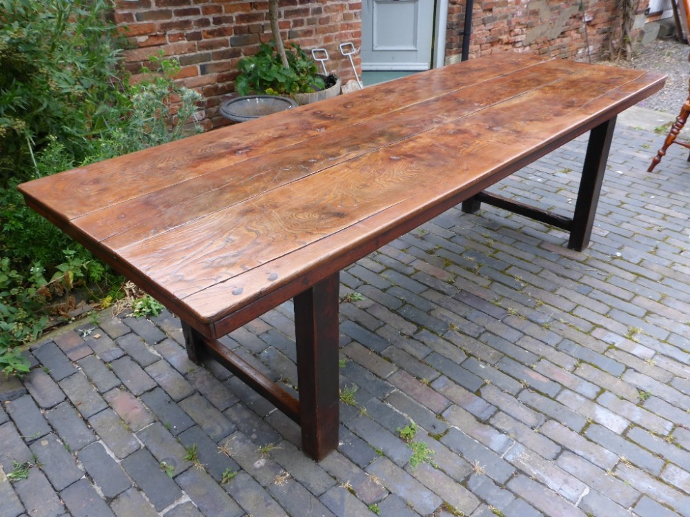 Antique Farmhouse Table Elm Top Good Colour
