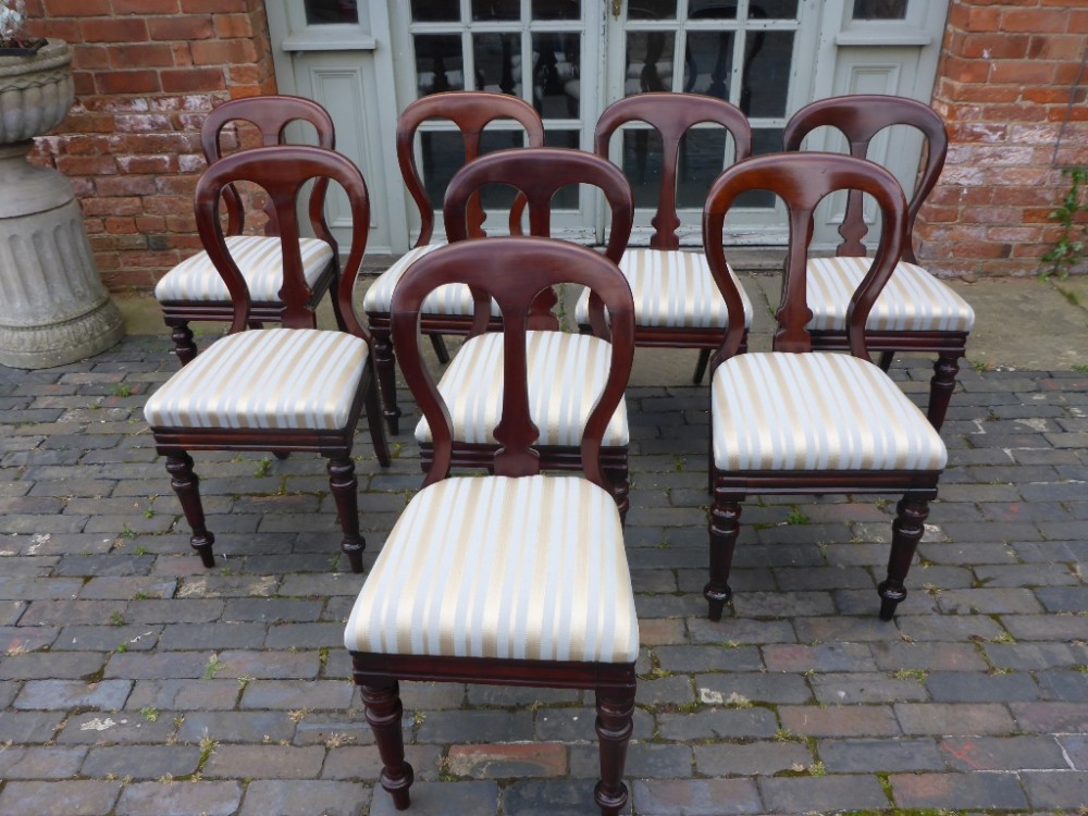 Set of 8 Victorian Mahogany Dining Chairs