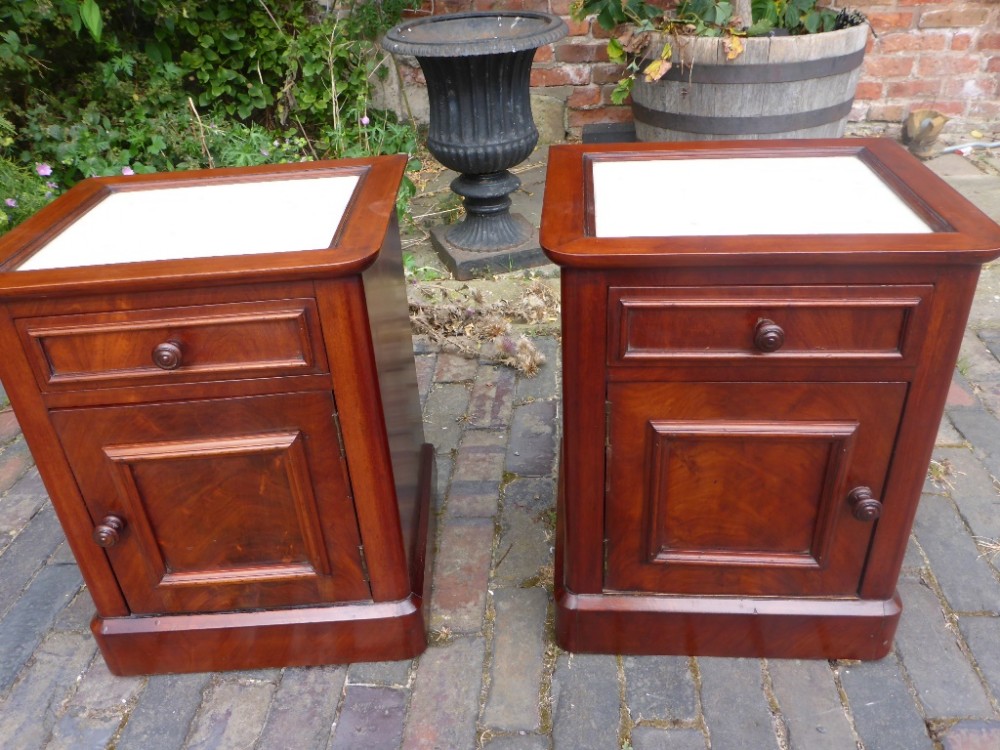 Pair of Bedside Cabinets Mahogany Victorian