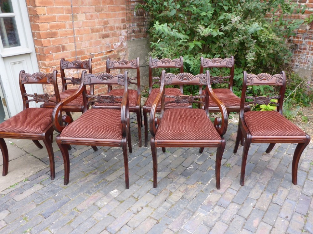 Fine Set of 8 Regency Period Dining Chairs
