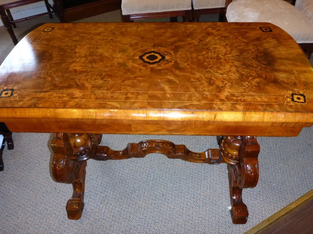 Victorian Burr Walnut Card/Games Table