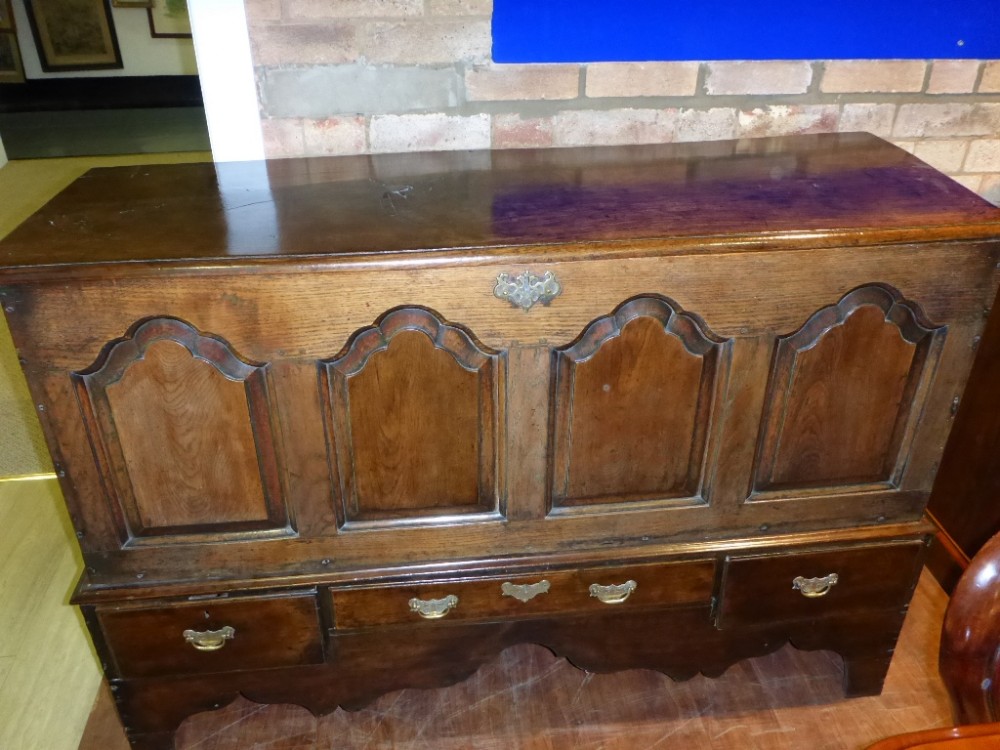 Antique Georgian Coffer Bach four panel Front