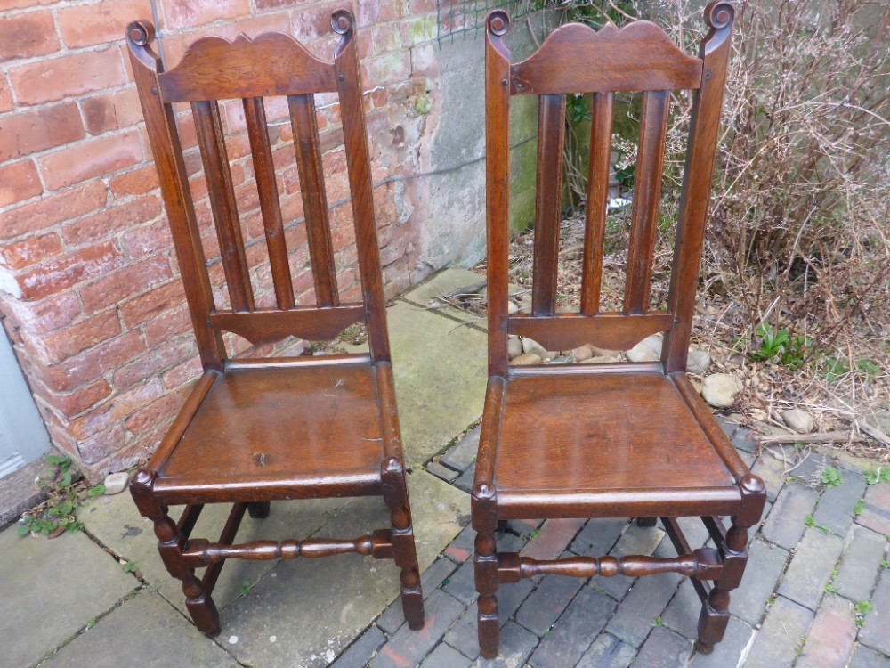 Pair of 17th Century Yorkshire Back stools