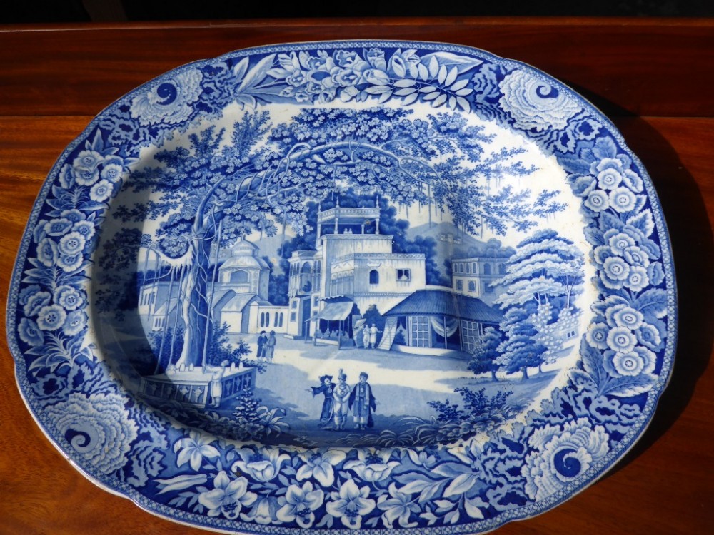 Blue and White Meat Plate 