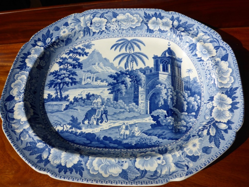 Blue and White Meat Plate 