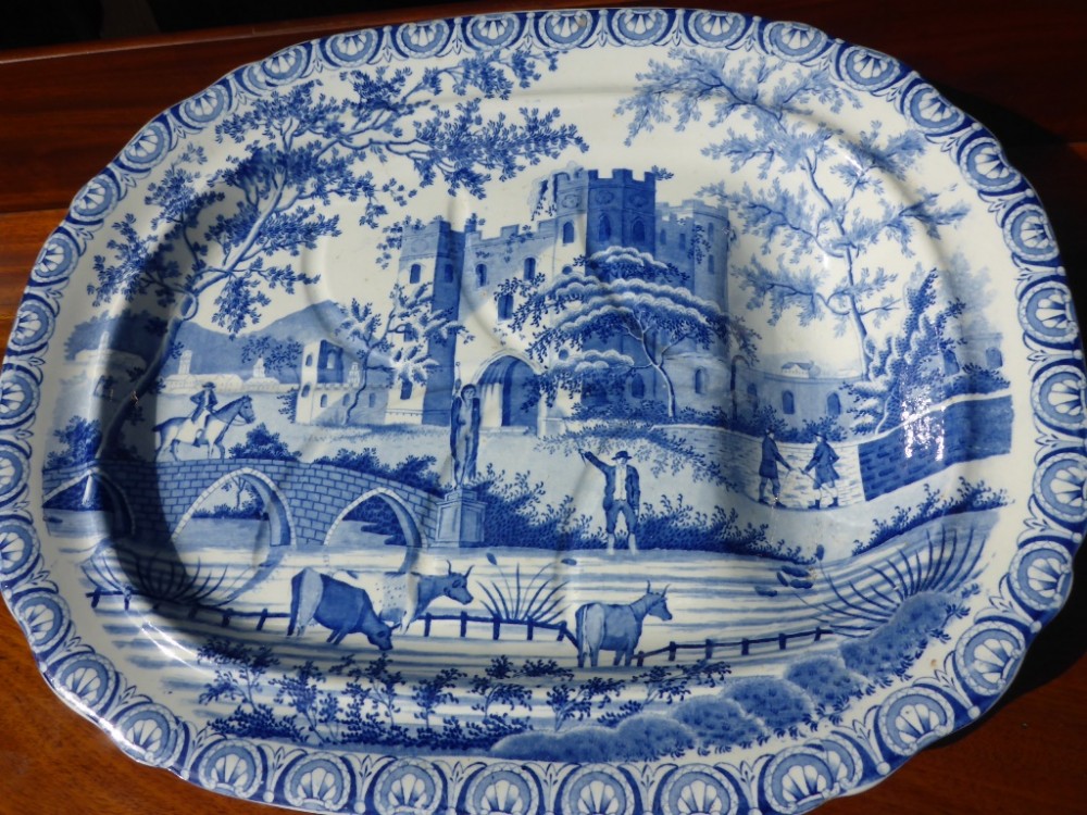 Blue and White Meat Plate 