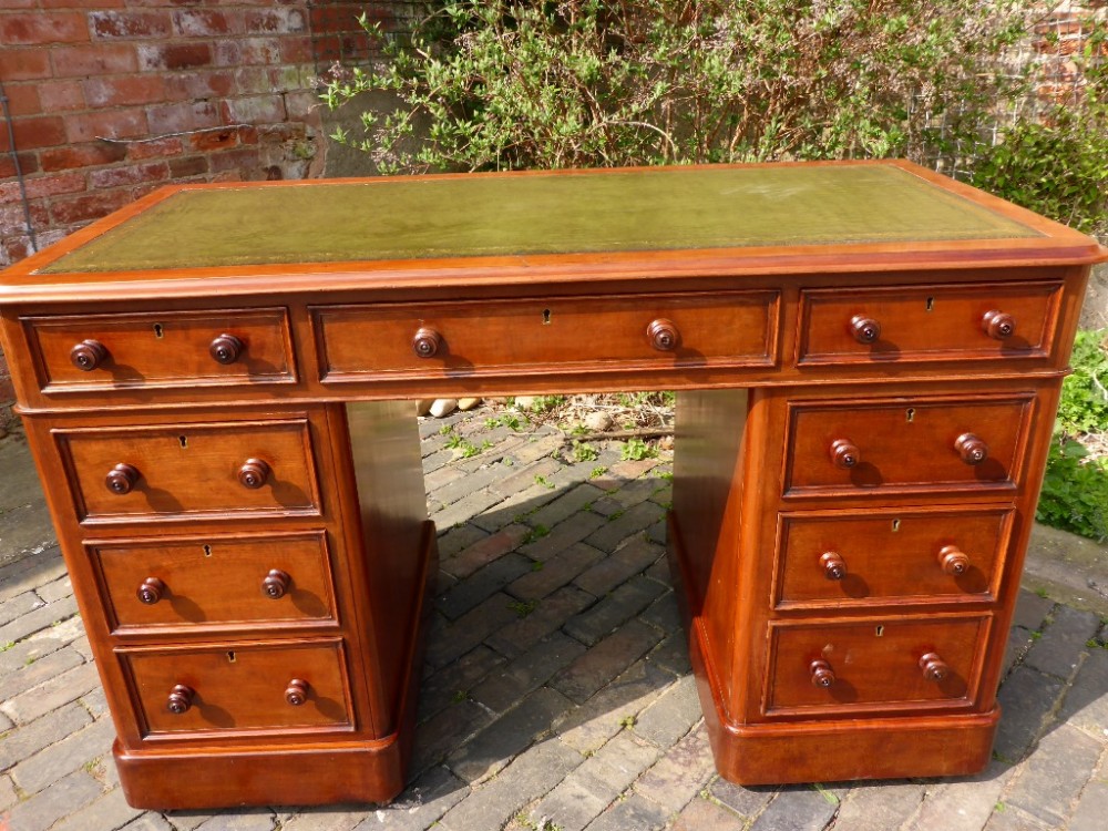 Victorian Mahogany Pedestal Desk