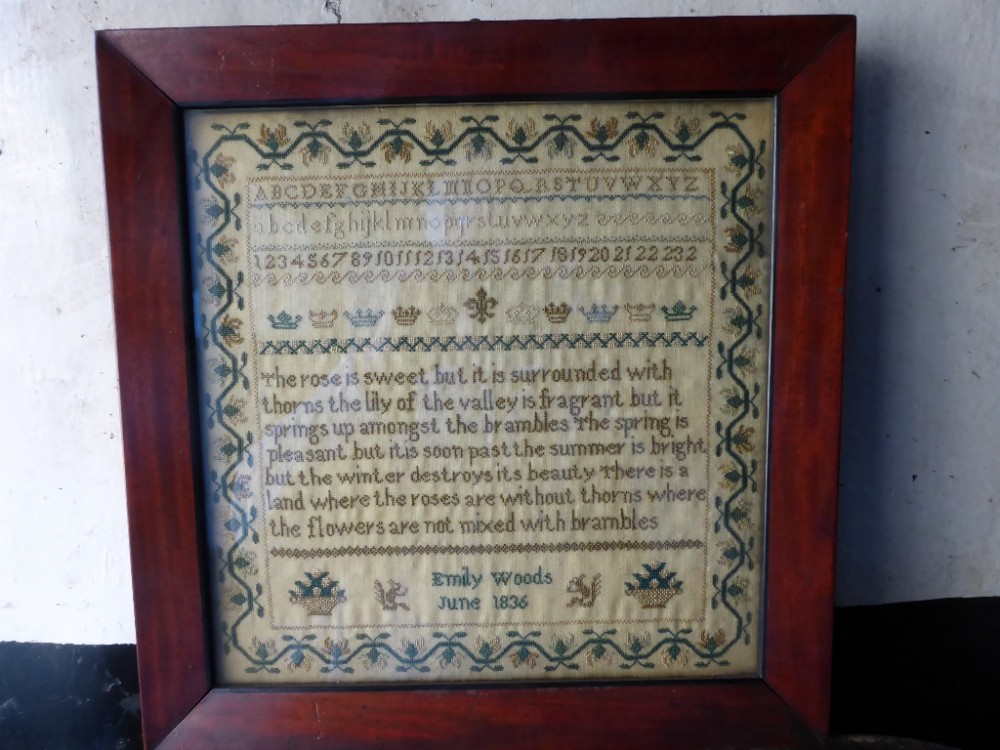 William IV Girl Sampler Emily Woods 1836