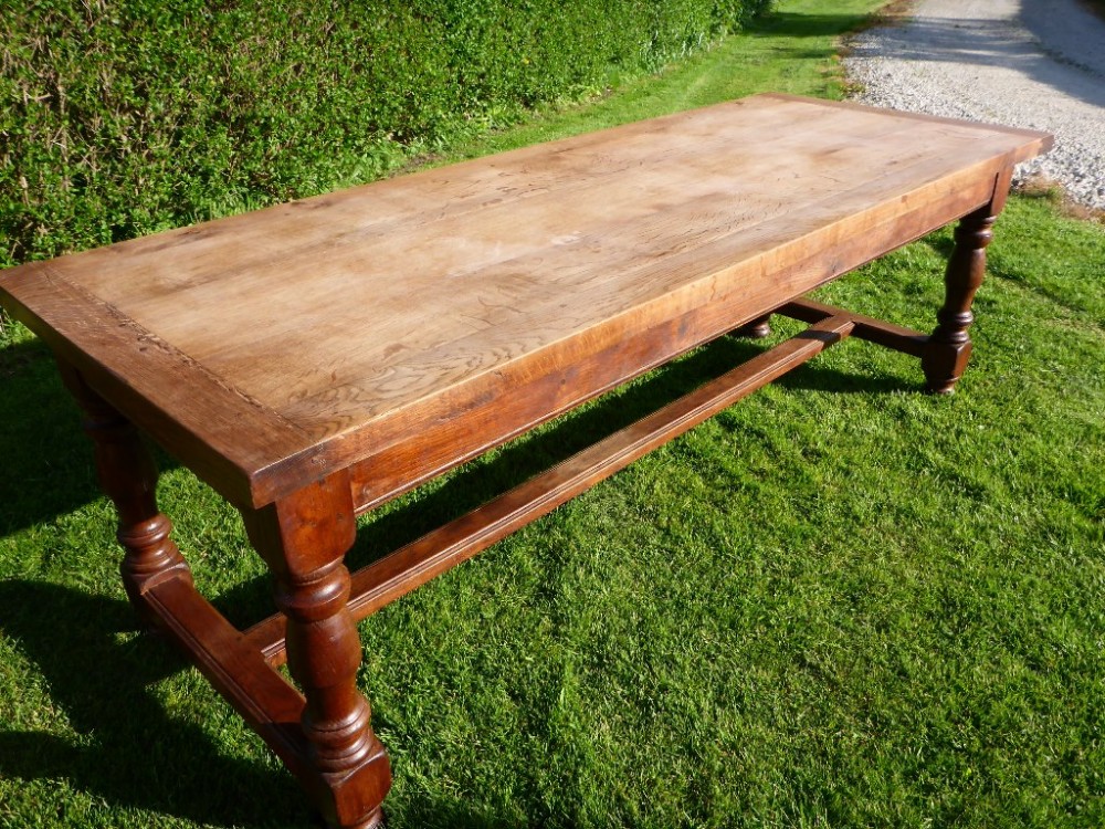 Large Oak French Farmhouse Dining Table