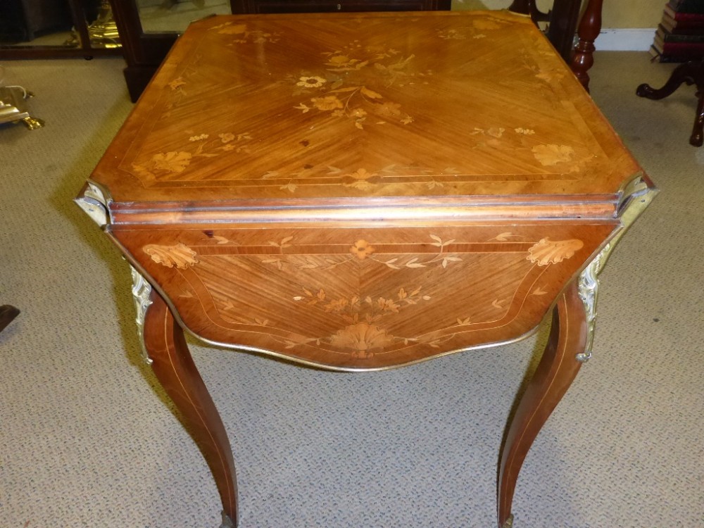 Superb French Occasional Table with Marquetry Inlay
