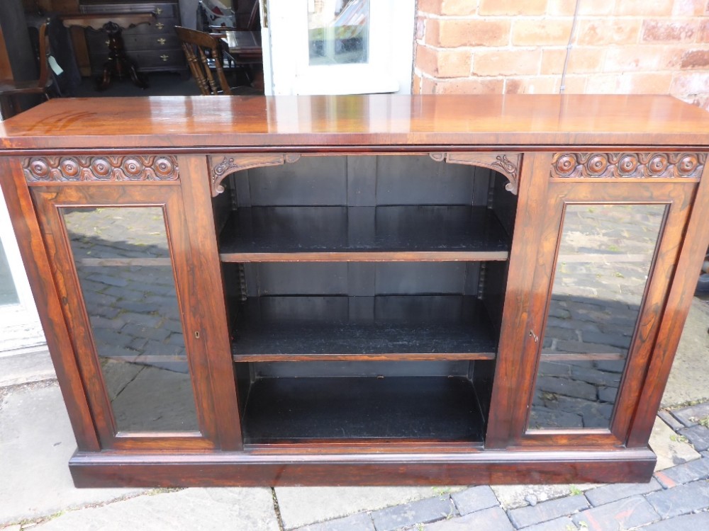 Quality Rosewood Low Bookcase William IV