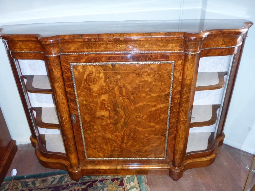 Superb Victorian Burr Walnut Credenza