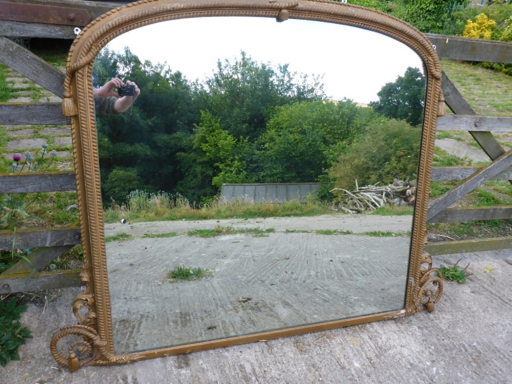 Large Victorian Over mantle Mirror