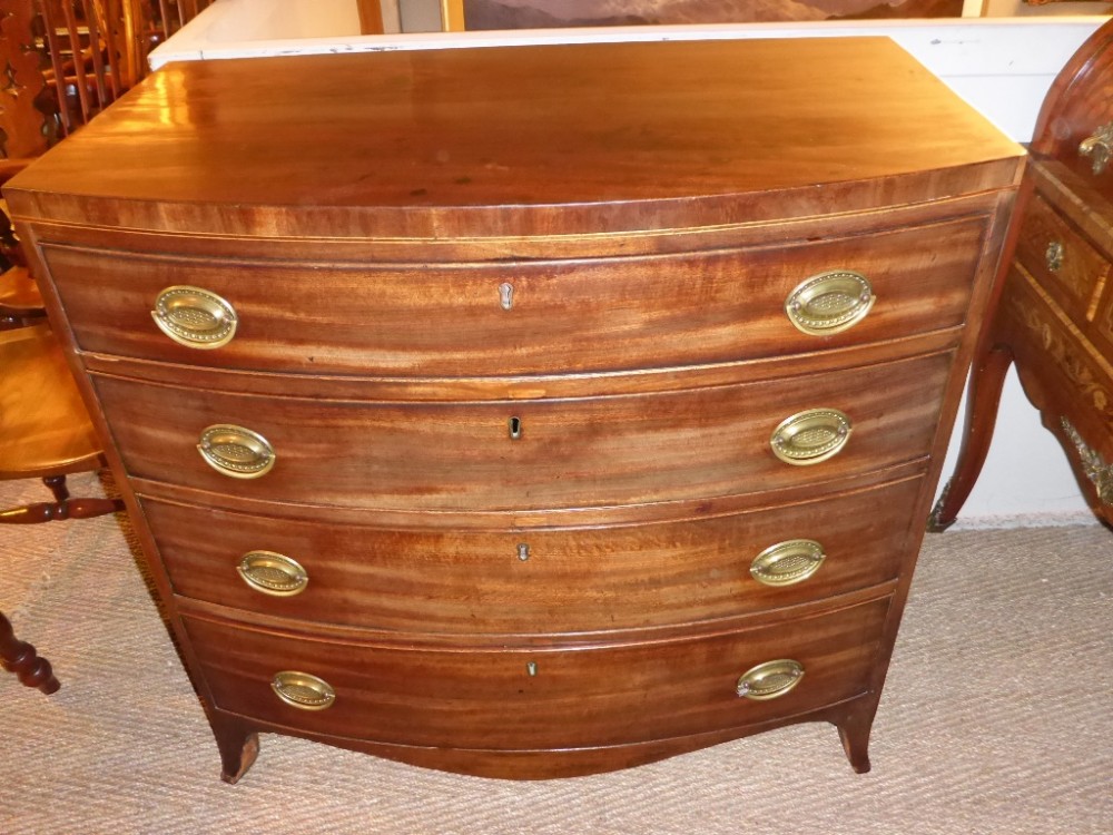 Georgian Bow Front Chest of Drawers Mahogany
