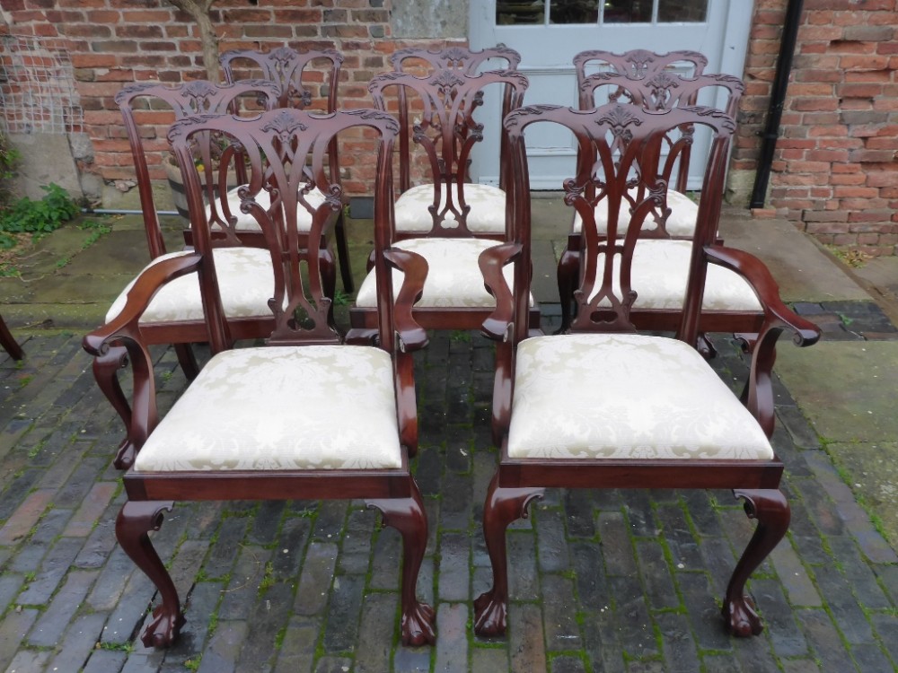 High Quality Victorian Chippendale Style Dining Chairs