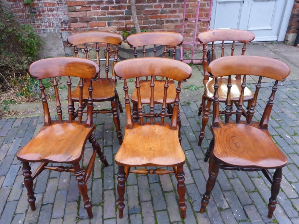 Very Rare set of 6 Worksop Best Model Kitchen Chairs
