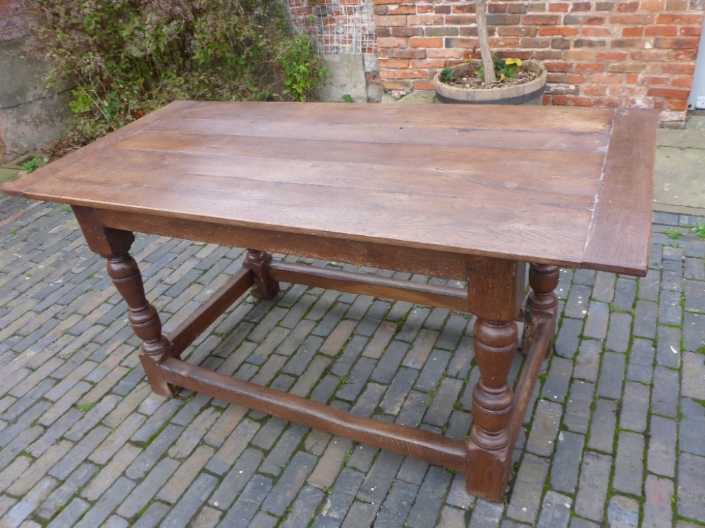 Early Small Size Refectory Table in Oak