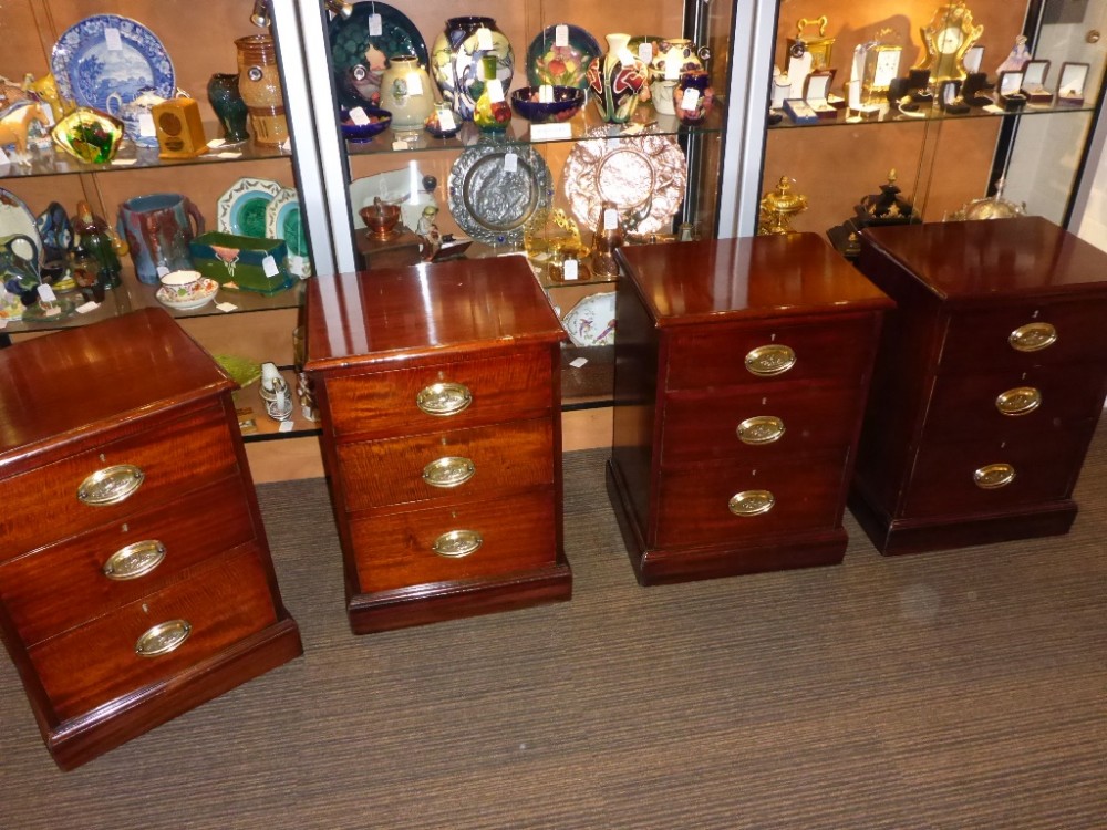 Rare set of four Victorian Bedside Chests