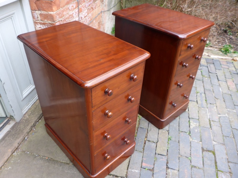 A Pair of Victorian Mahogany Bedside Chests