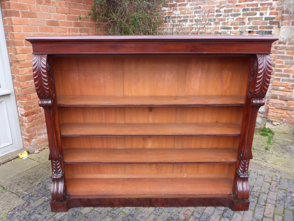 Large William IV Open Bookcase Mahogany
