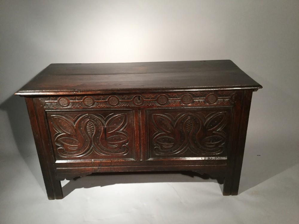 Two Panel Coffer original carving