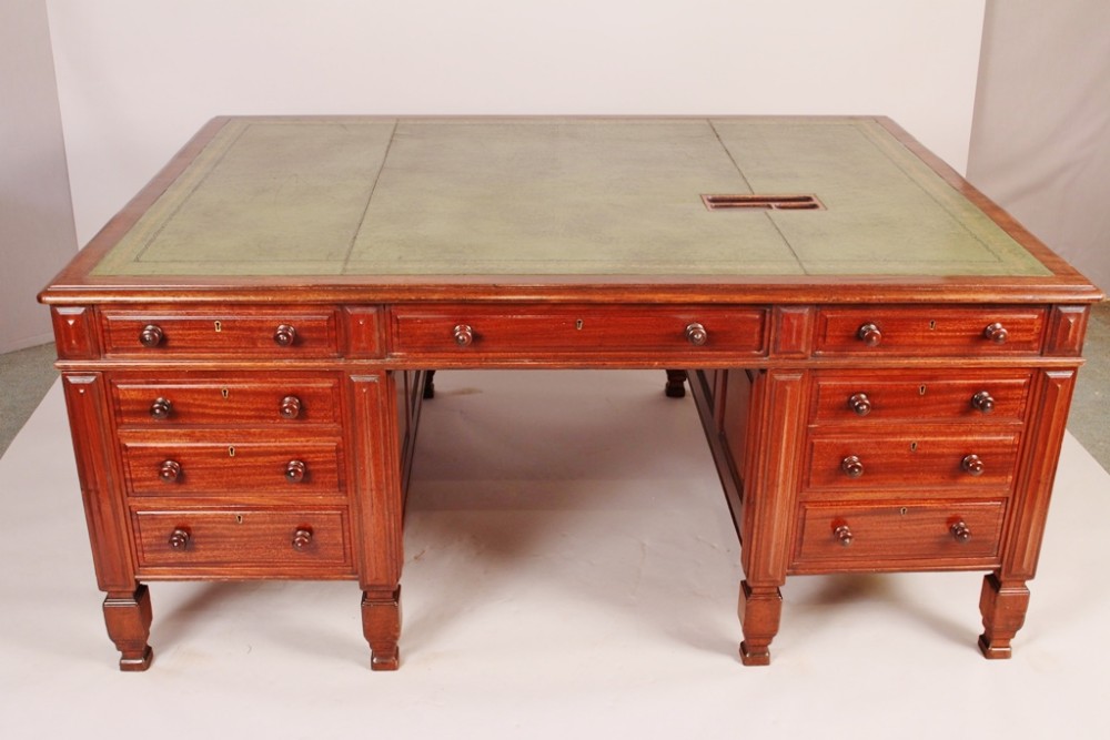 Superior Quality Mahogany Partners Desk