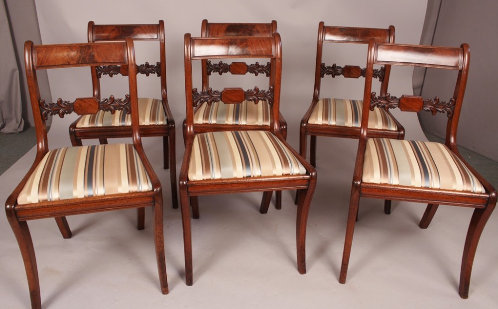 Fine Set of 6 Regency Dining Chairs