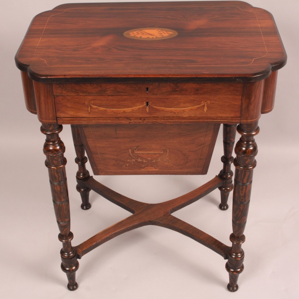 Victorian Ladies Sewing Table in Rosewood
