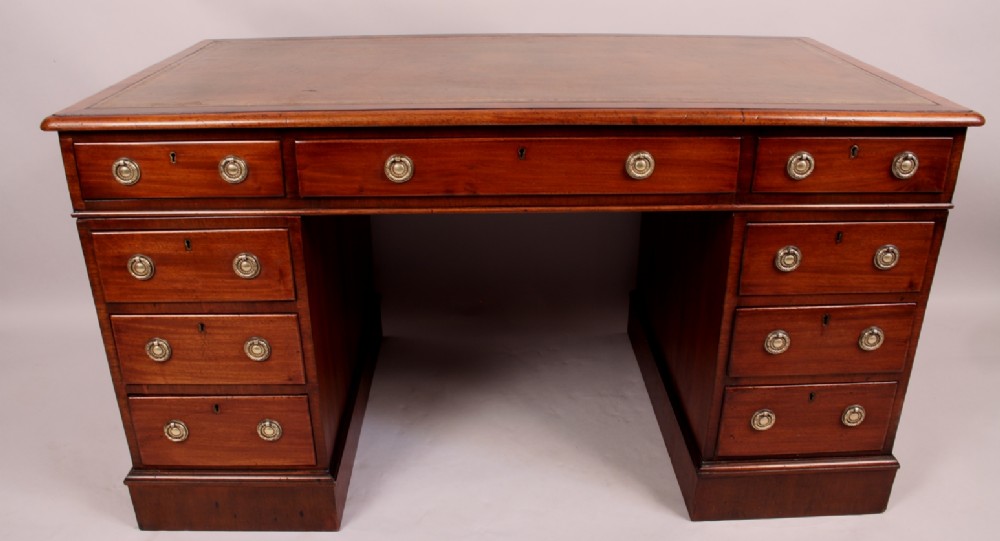 Antique Victorian Mahogany Pedestal Desk