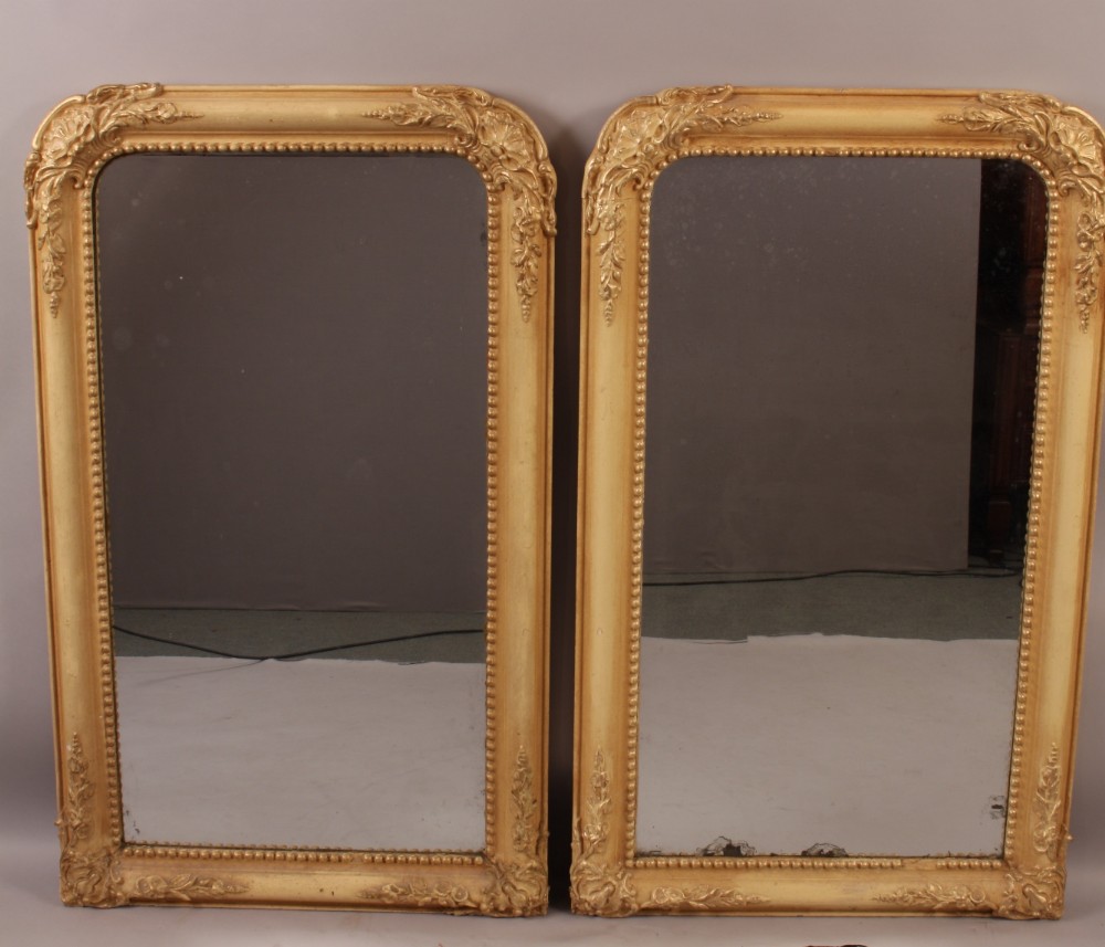 Good Pair of Pier Mirrors Gilded