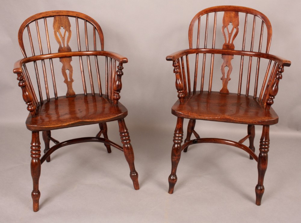 Matching Pair of Rockley Low Windsor Armchairs