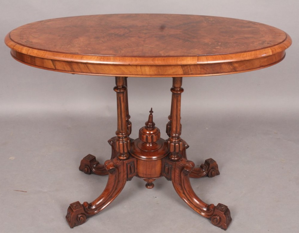 Superb Victorian Burr Walnut Window Table