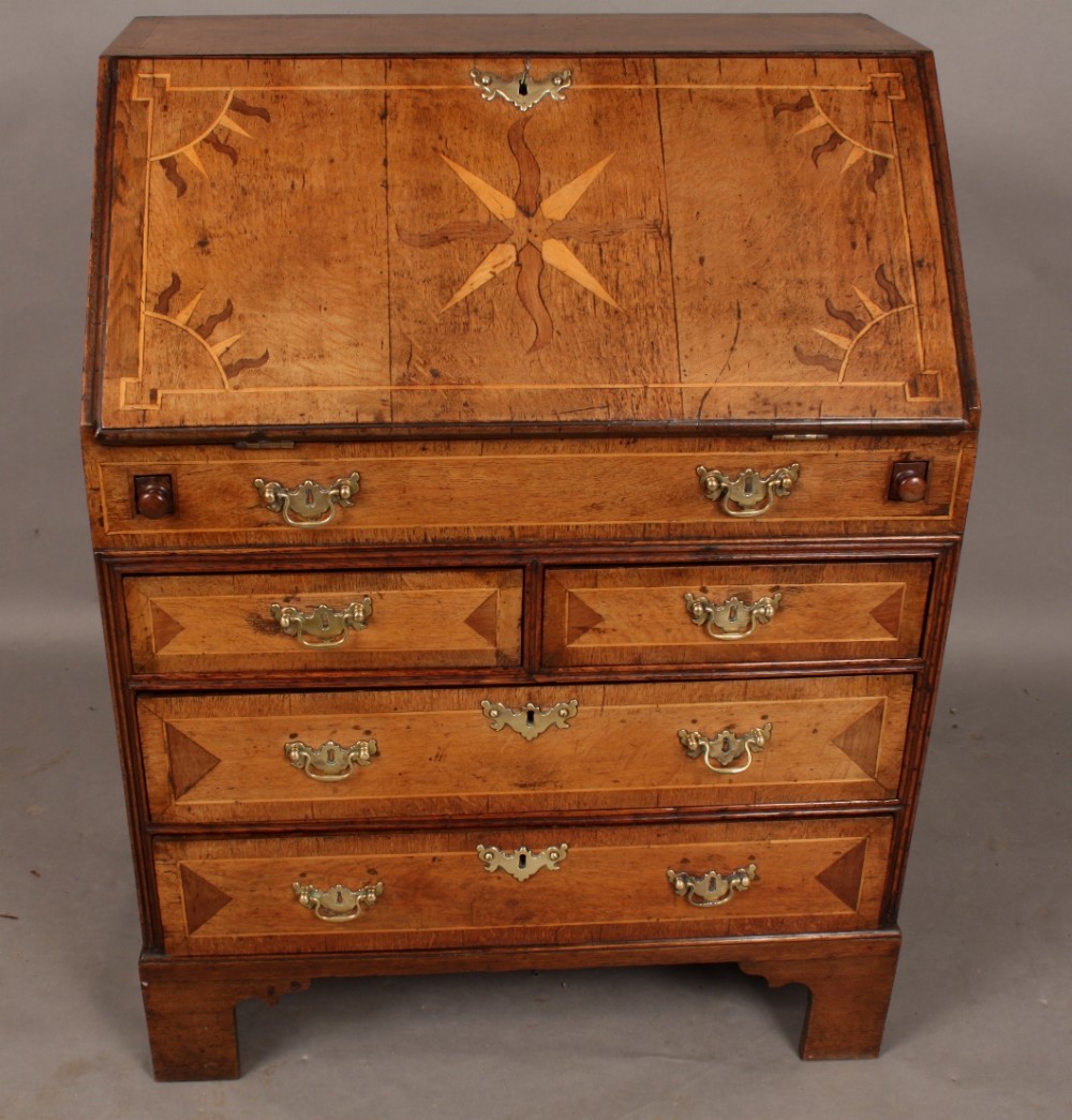 Rare Georgian Bureaux of Small Size with Parquetry Inlay