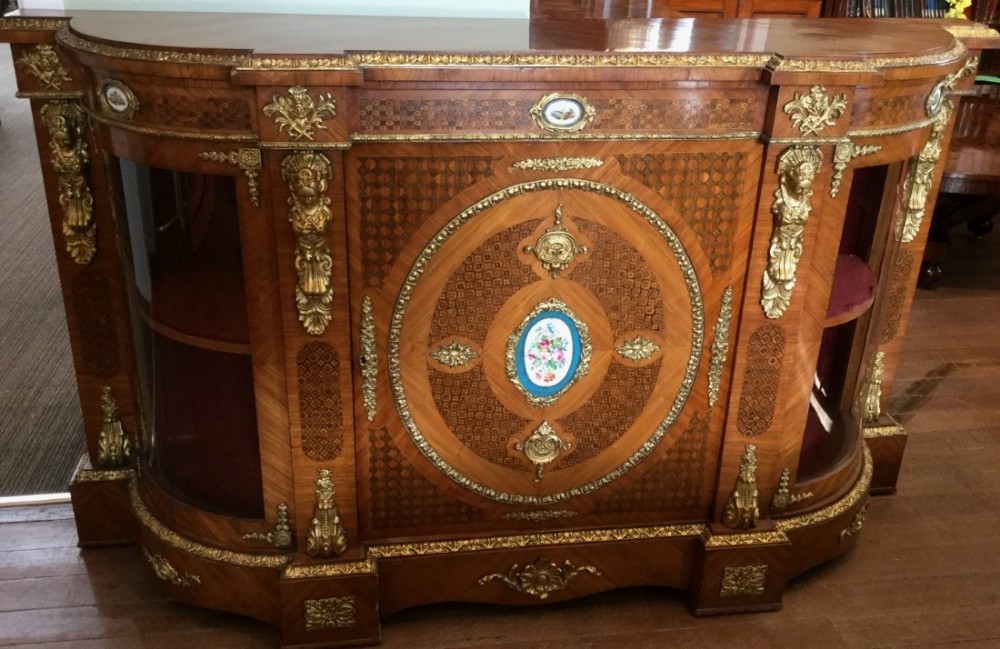 Stunning Victorian Credenza with Ormolu and Porcelain 