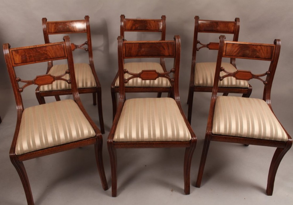 Fine Set of Six Regency Dining Chairs Mahogany