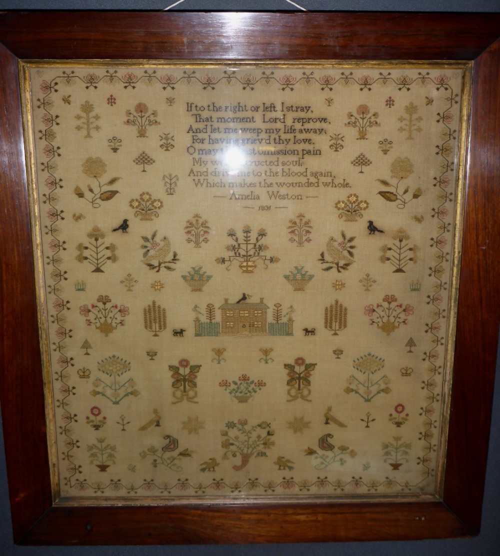 Sampler Amelia Weston 1835
