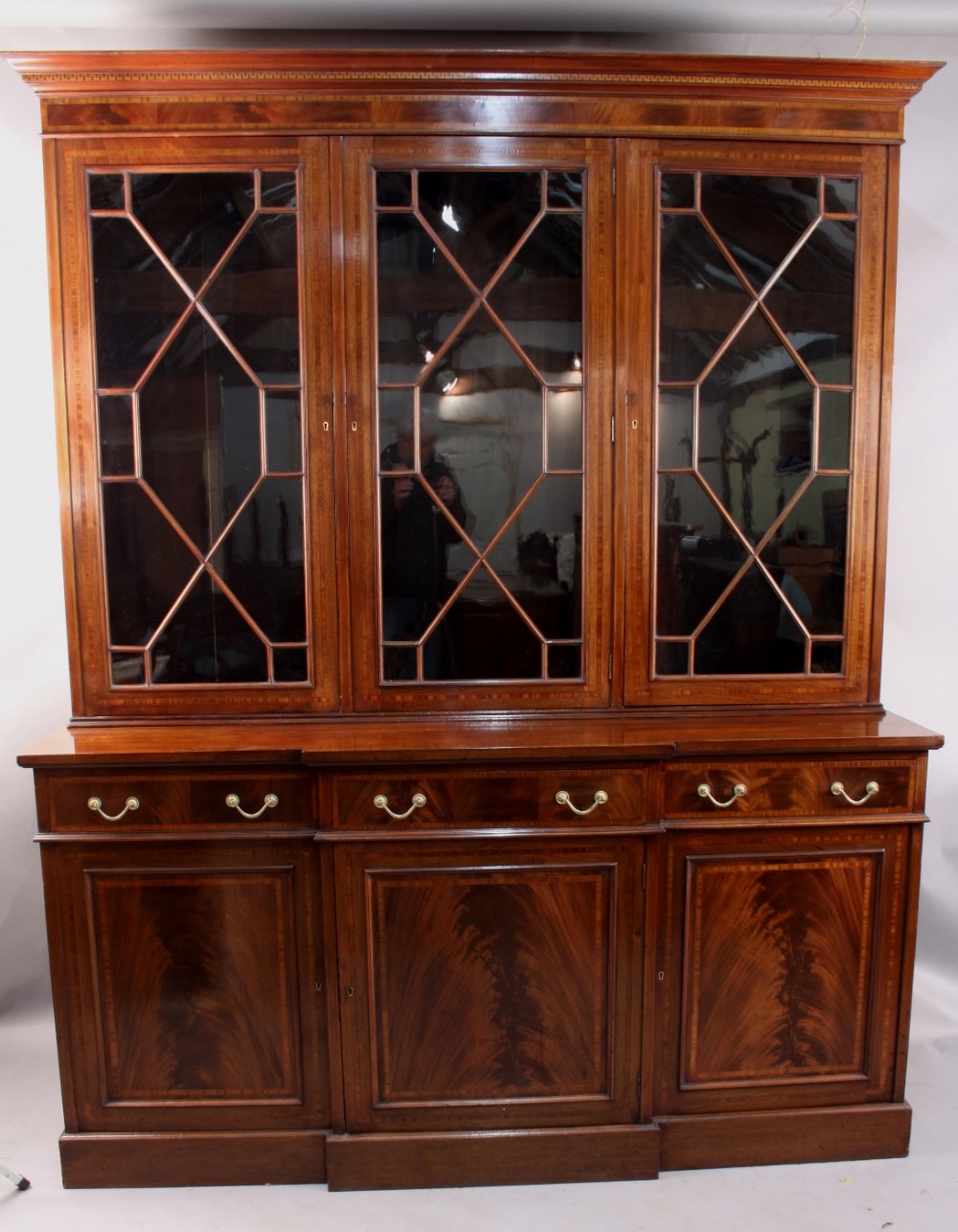 Mahogany Library Bookcase Three Door