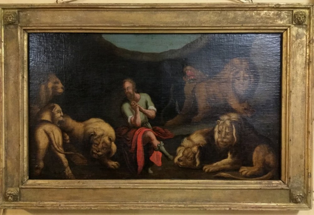 Naïve Painting Daniel in the Lions Den c1700