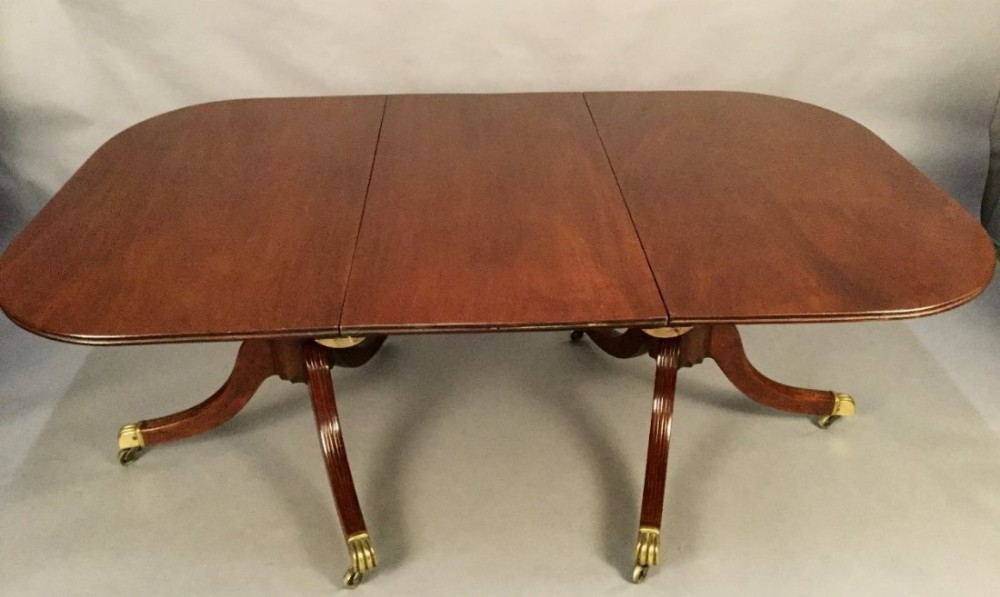 Regency Period Twin Pillar Dining Table Mahogany