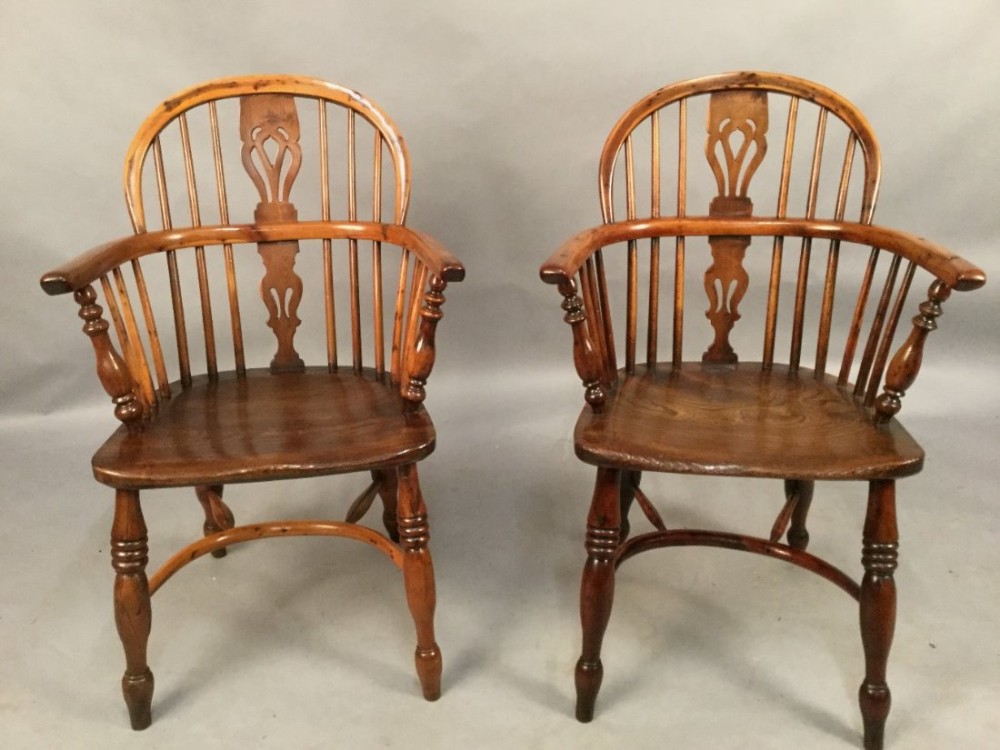 Pair of Yew Wood Windsor Chairs ROCKLEY