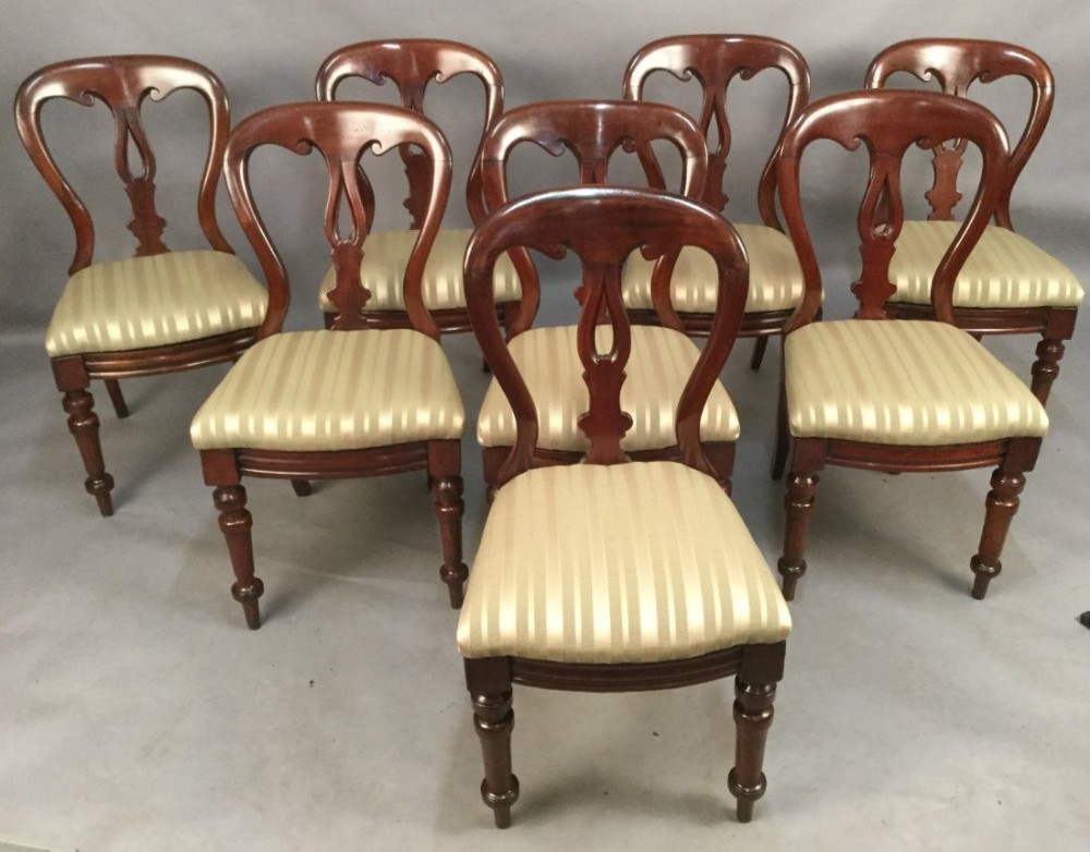 Set of 8 Victorian Balloon Back Dining Chairs