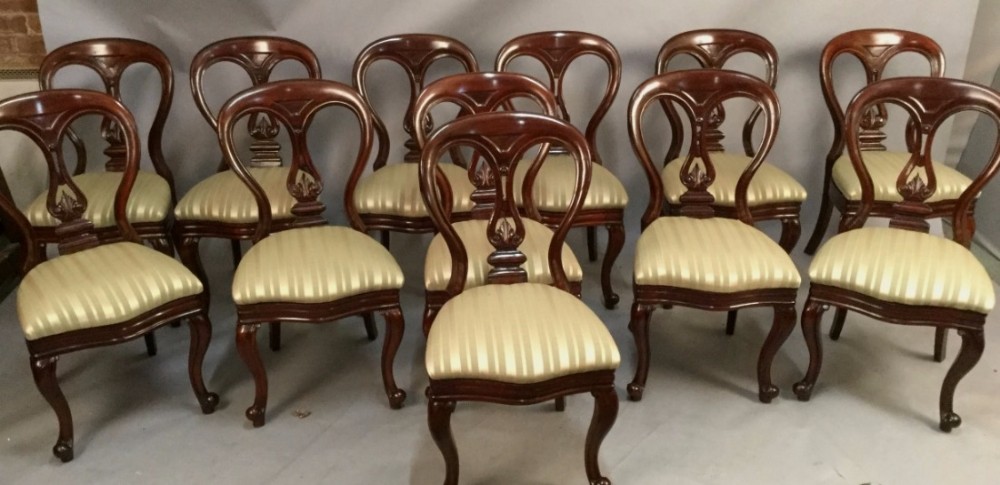 Set of Twelve Victorian Dining Chairs