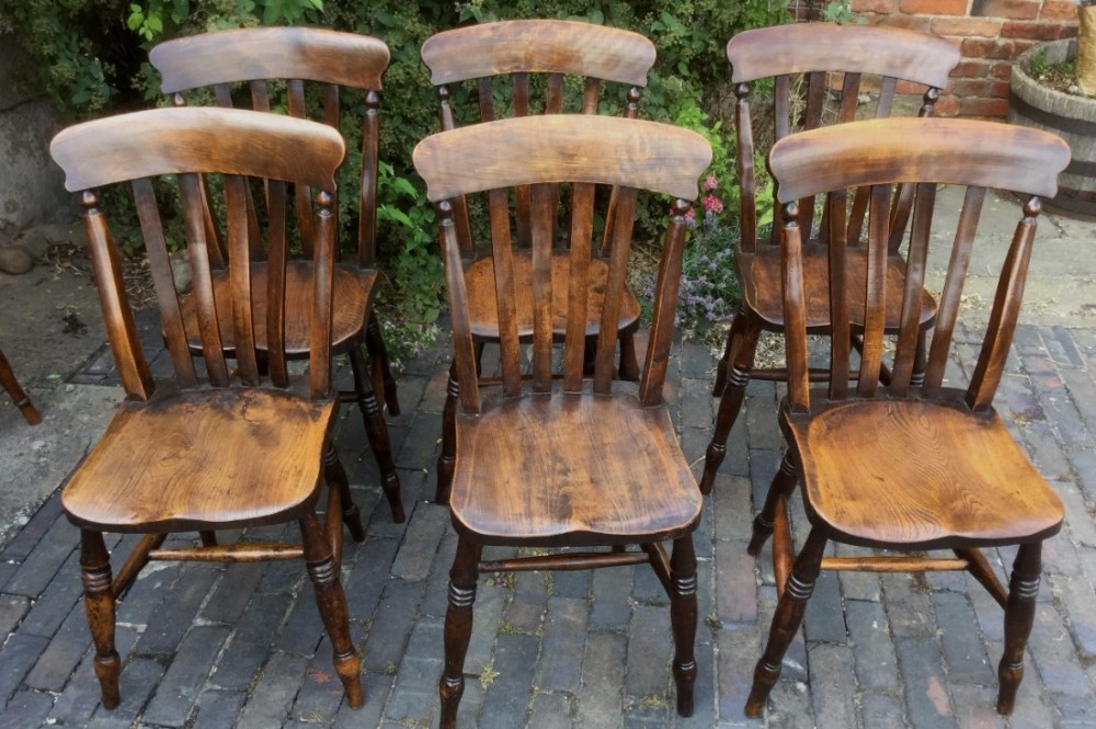 Set of 6 Victorian Kitchen Chairs