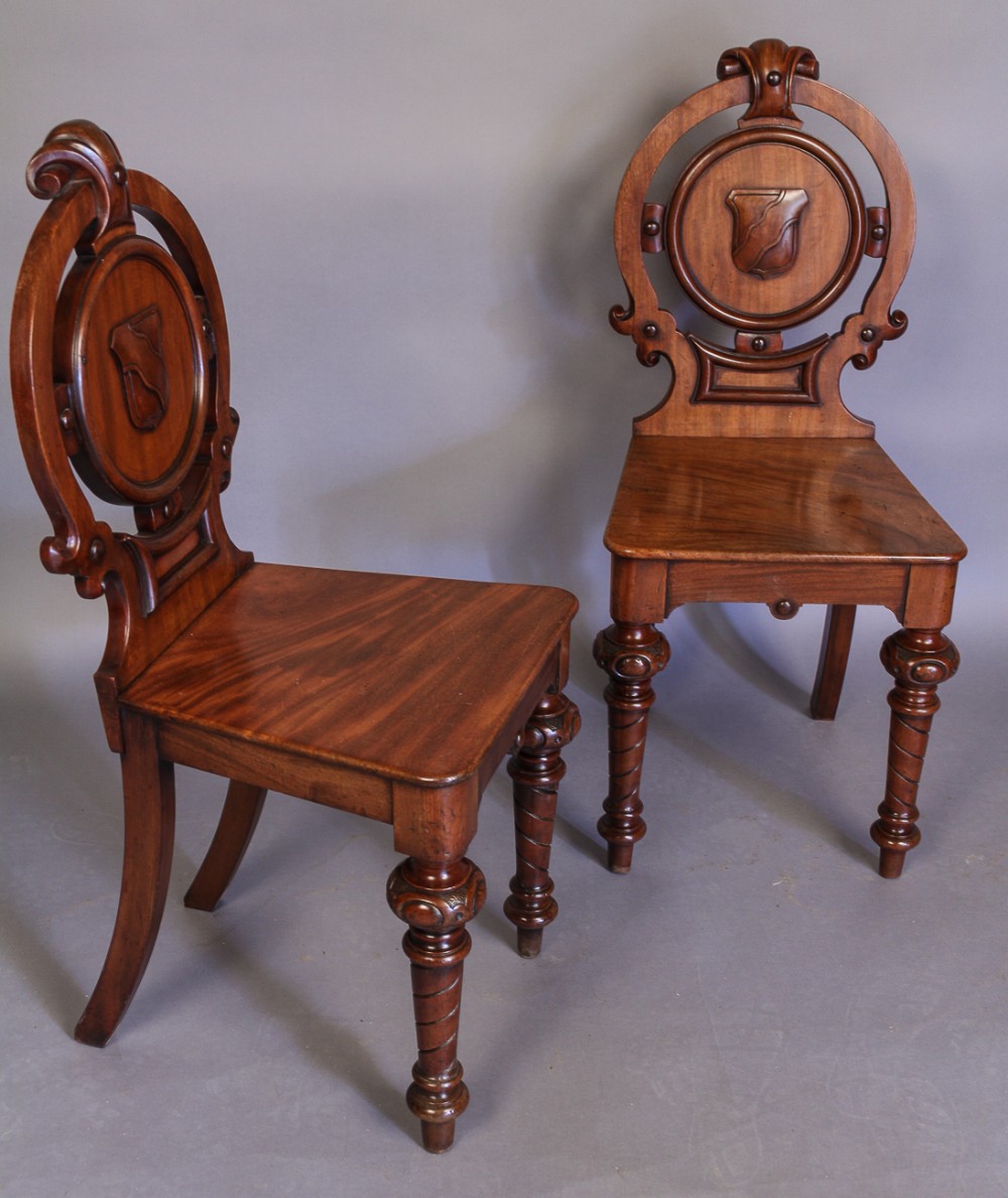 Pair of Victorian Hall Chairs