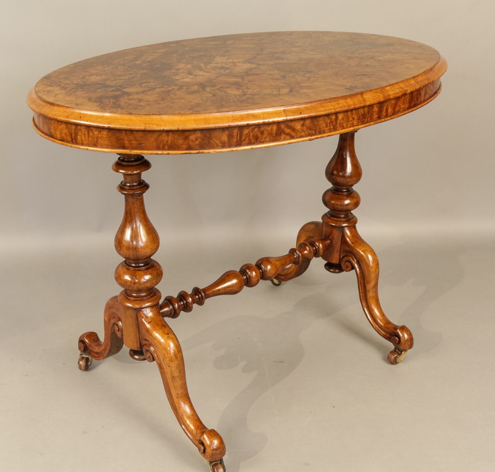 Victorian Burr Walnut Window Table